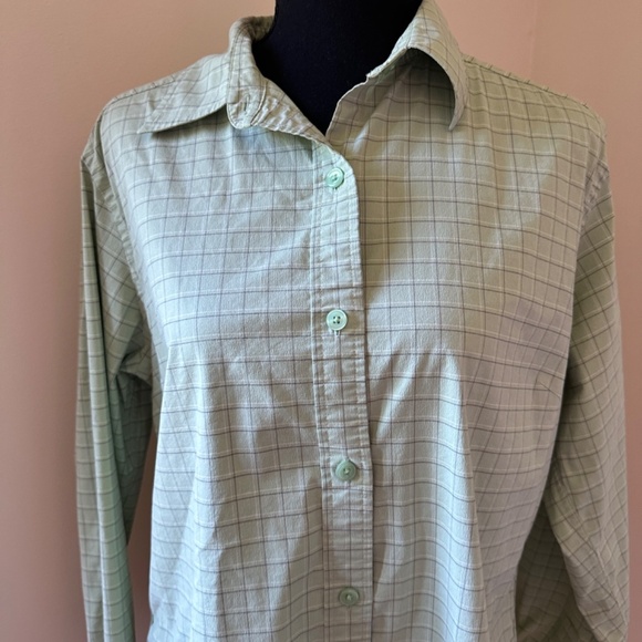 **L.L. BEAN* Green Plaid Long Sleeve Button Down Shirt Size Large - Picture 4 of 7